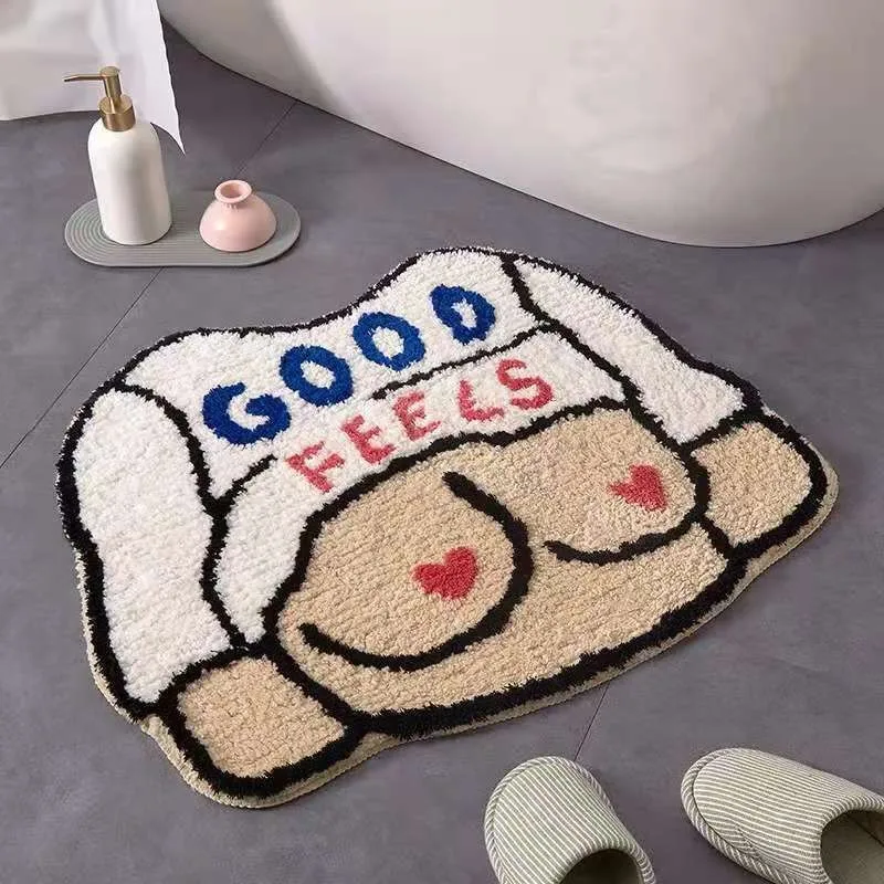 

Tufting Carpet Sexy Girl Pattern Living Room Rug Bath Simple Decoration Carpet for Rooms Bedroom Matfloor White Rug