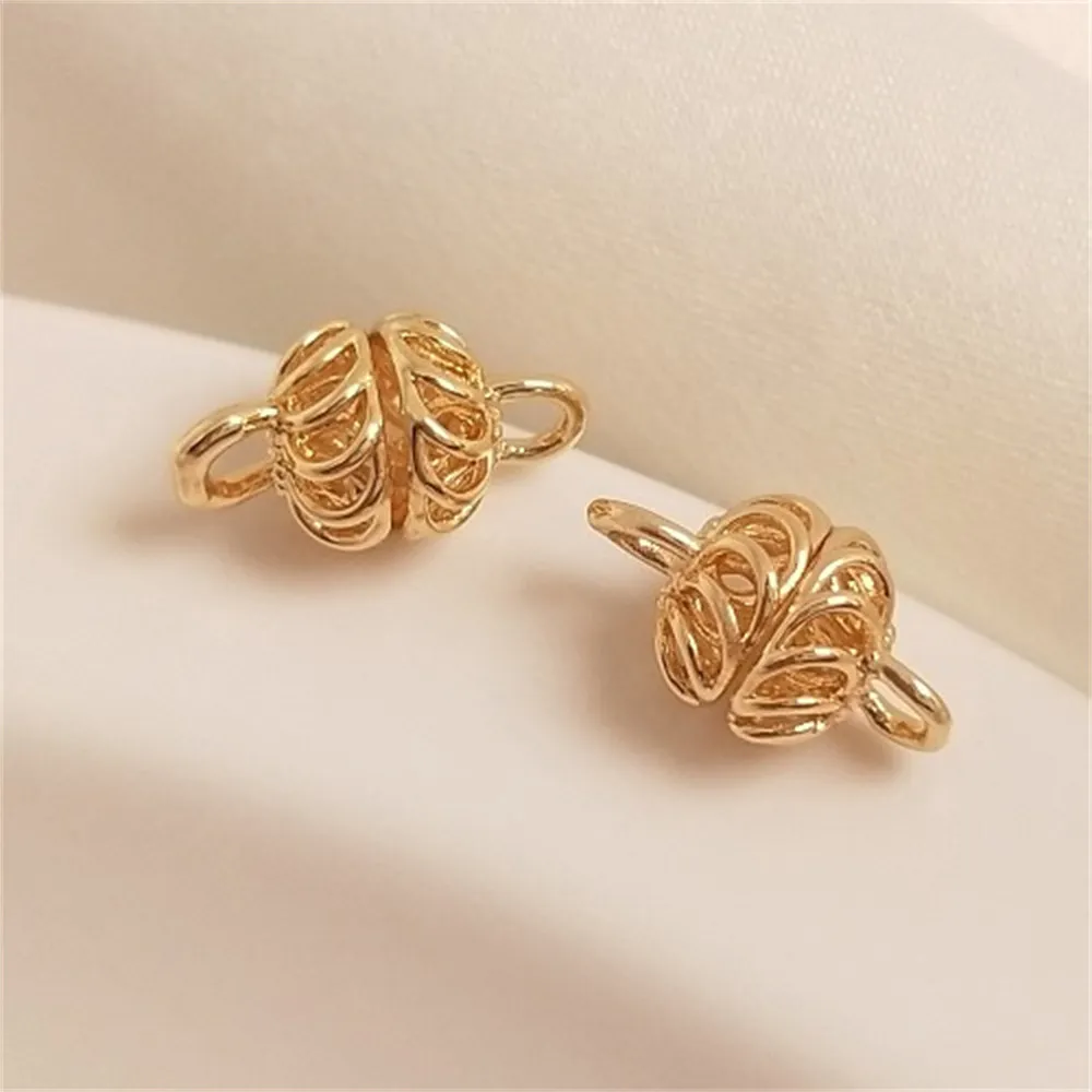 14K позолоченные медные подвесные аксессуары с бусинами-фонариками двойные