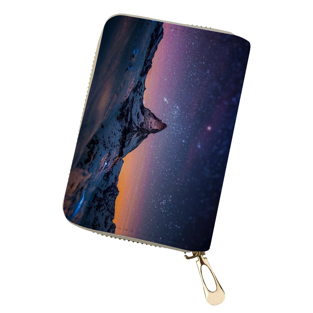 ADVOCATOR Starry Sky Pattern Women's Card Bag Anti-theft Zipper ID Credit Card Holder Customized Coin Purse Free Shipping