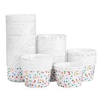 cabilock 100pcs polka dot paper treat cups disposable dessert bowls for sundae cake ice cream party tableware