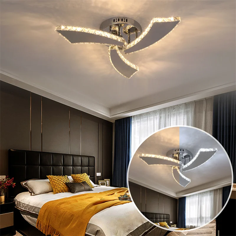 Внутренняя потолочная хрустальная люстра хромированный подвесной светильник