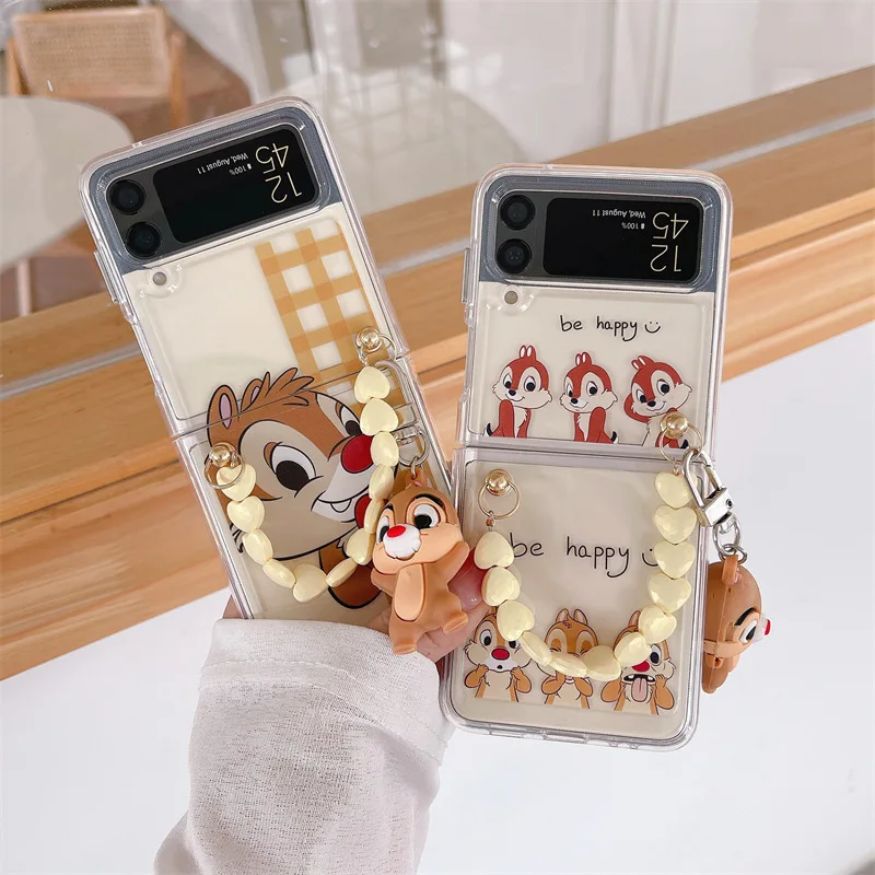 

Fresh Cartoon Cute Squirrel Phone Case for Samsung Galaxy Z Flip 3 Z Flip 4 Hard PC Back Cover for ZFlip3 ZFlip4 Case Shell