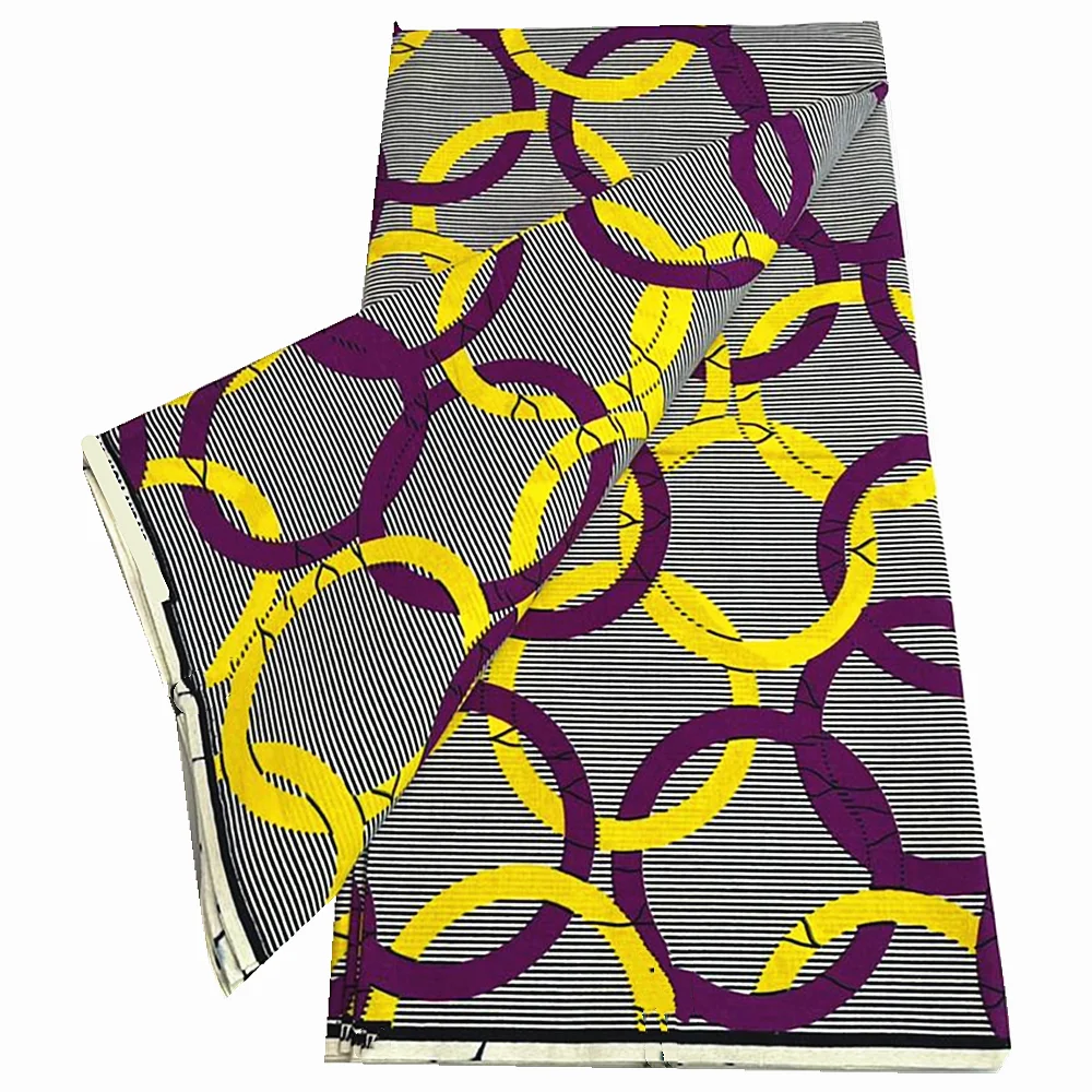 

Модная гарантия, настоящая 100% хлопчатобумажная ткань с восковым принтом, африканская анкарская ткань, швейный материал 6 ярдов для вечернег...