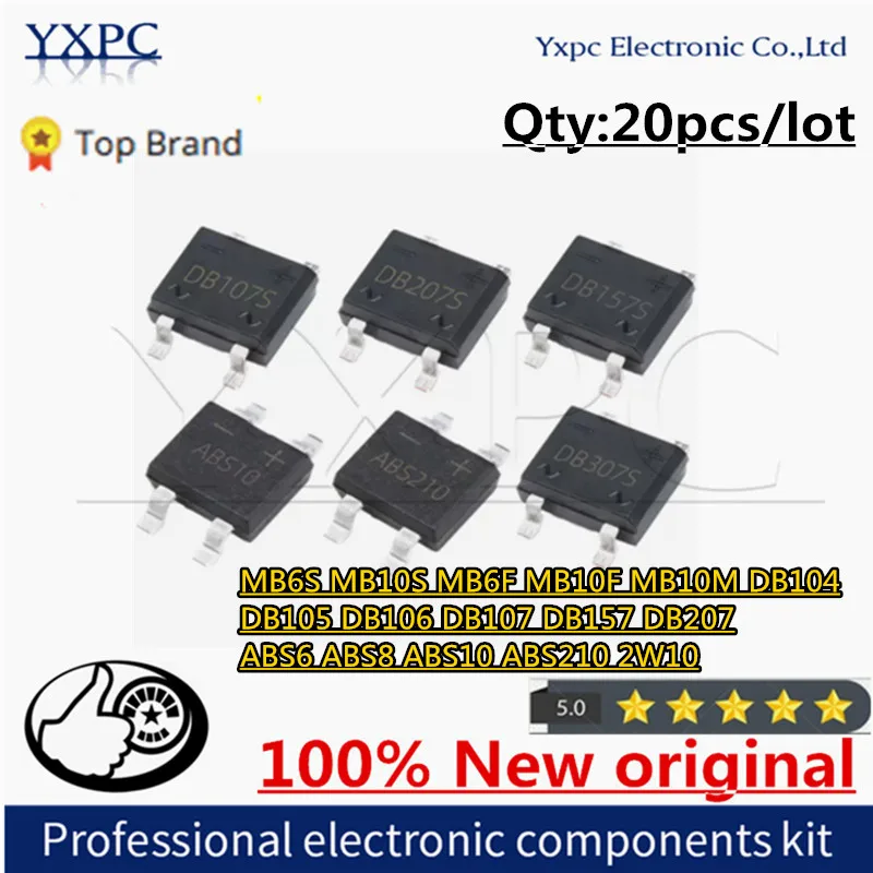 MB6S MB10S MB6F MB10F MB10M DB104 DB105 DB106 DB107 DB157 DB207 ABS6 ABS8 ABS10 ABS210 2W10 DB157S DB207S DB107S DB104S DB105S