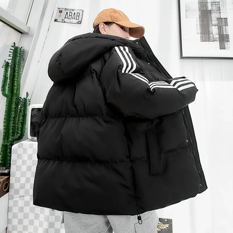 Осенне-зимнее хлопковое пальто с капюшоном Мужская трендовая брендовая теплая