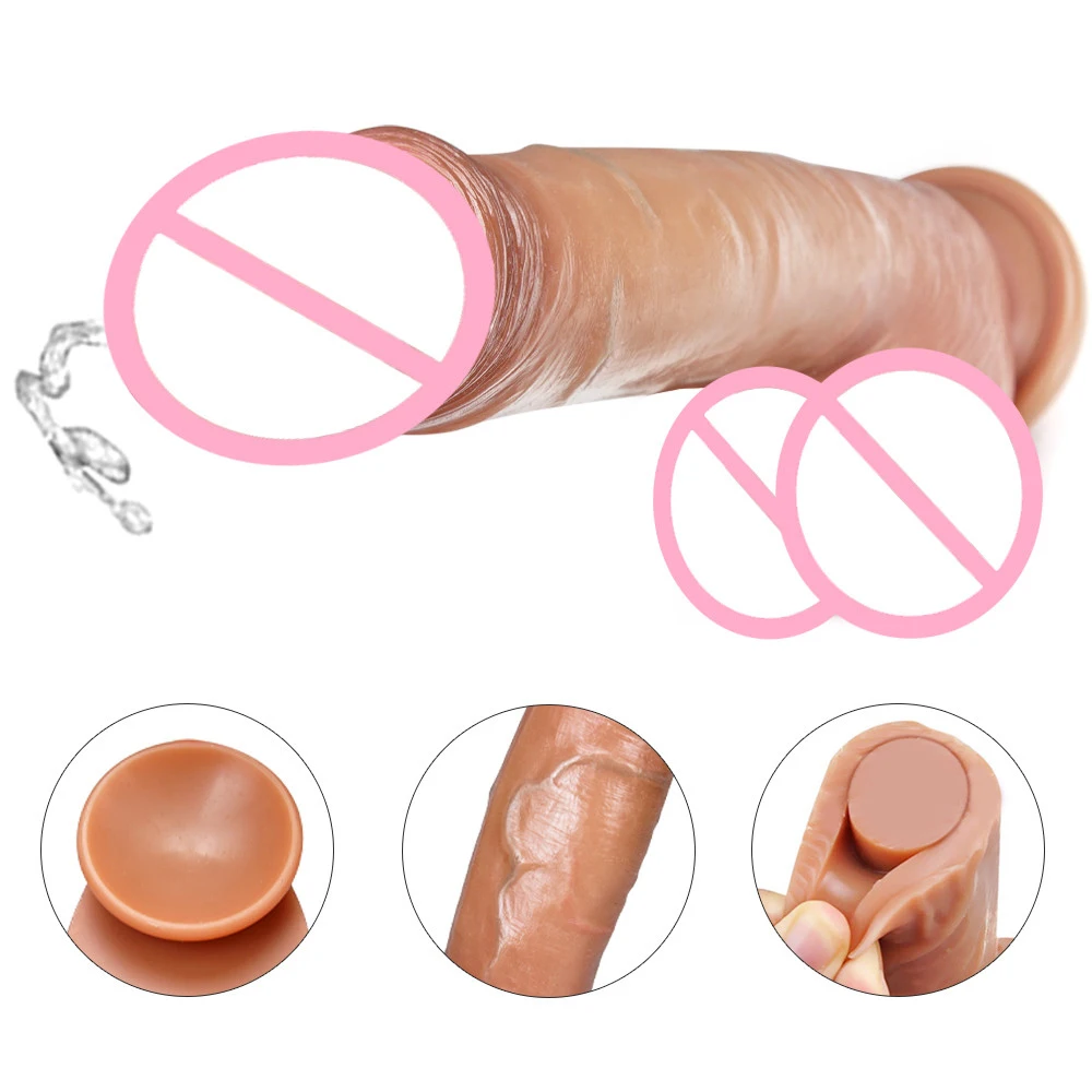 Ultra-Soft Squirting Realistic Dildo with Suction Cup Ejaculating Dildos  Female Masturbator  dildosex toy for Women adults 18