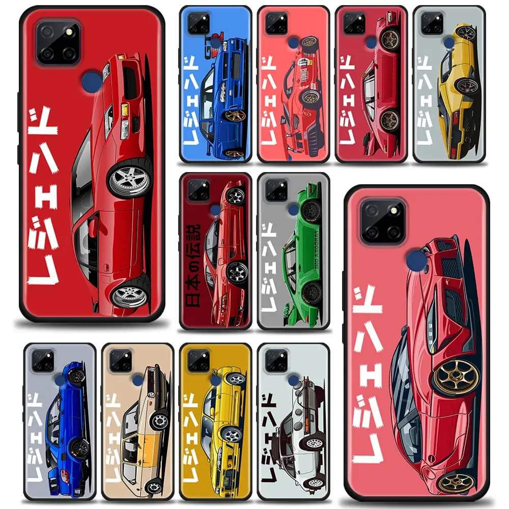 

Phone Case For Realme GT 5G Master GT2 Pro Neo 2 3 C21Y C25 C35 C33 C11 Soft Cases Back Cover Cartoon Tokyo JDM Drift Sports Car
