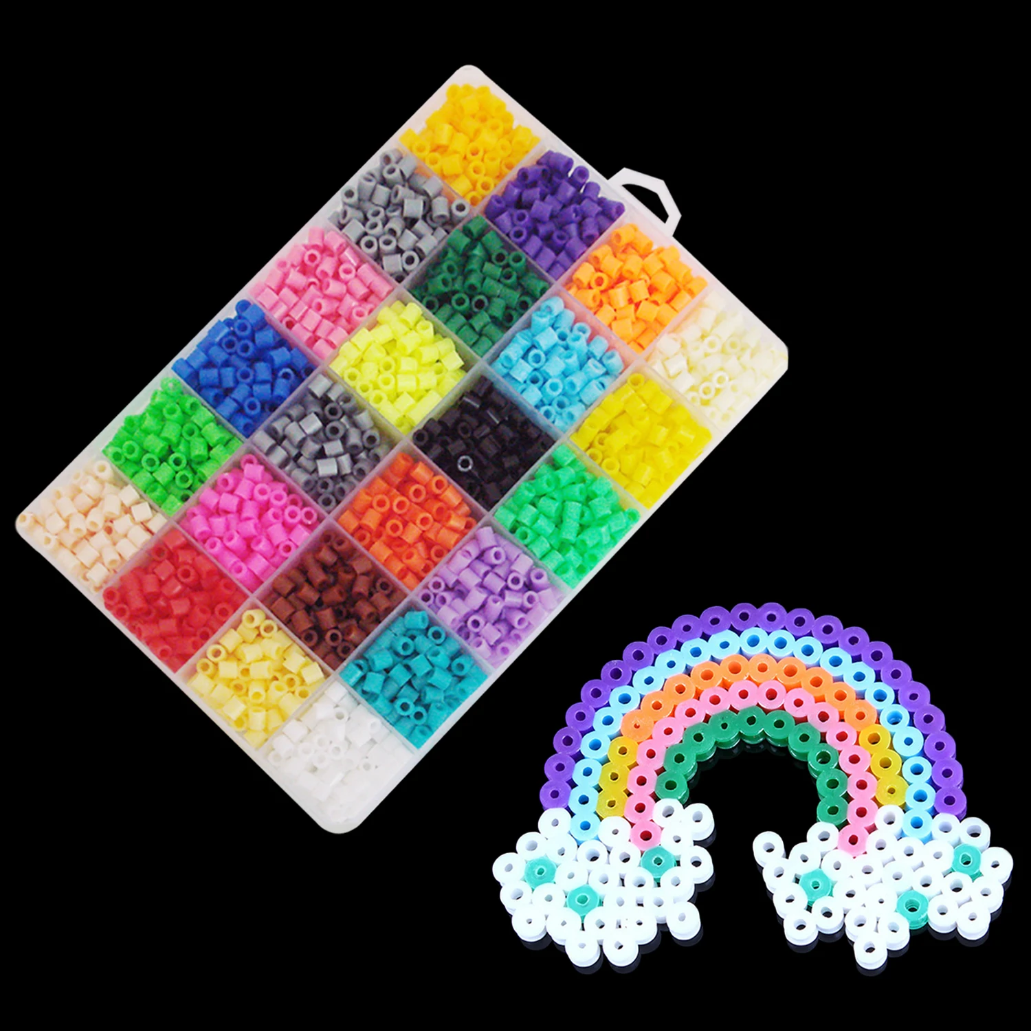 

2400Pcs 24 Colors Fashion Ranbow Mini Fuse Beads Craft Beading Kit Toys Gifts Kids Adults DIY Handcraft Project Educational Toys