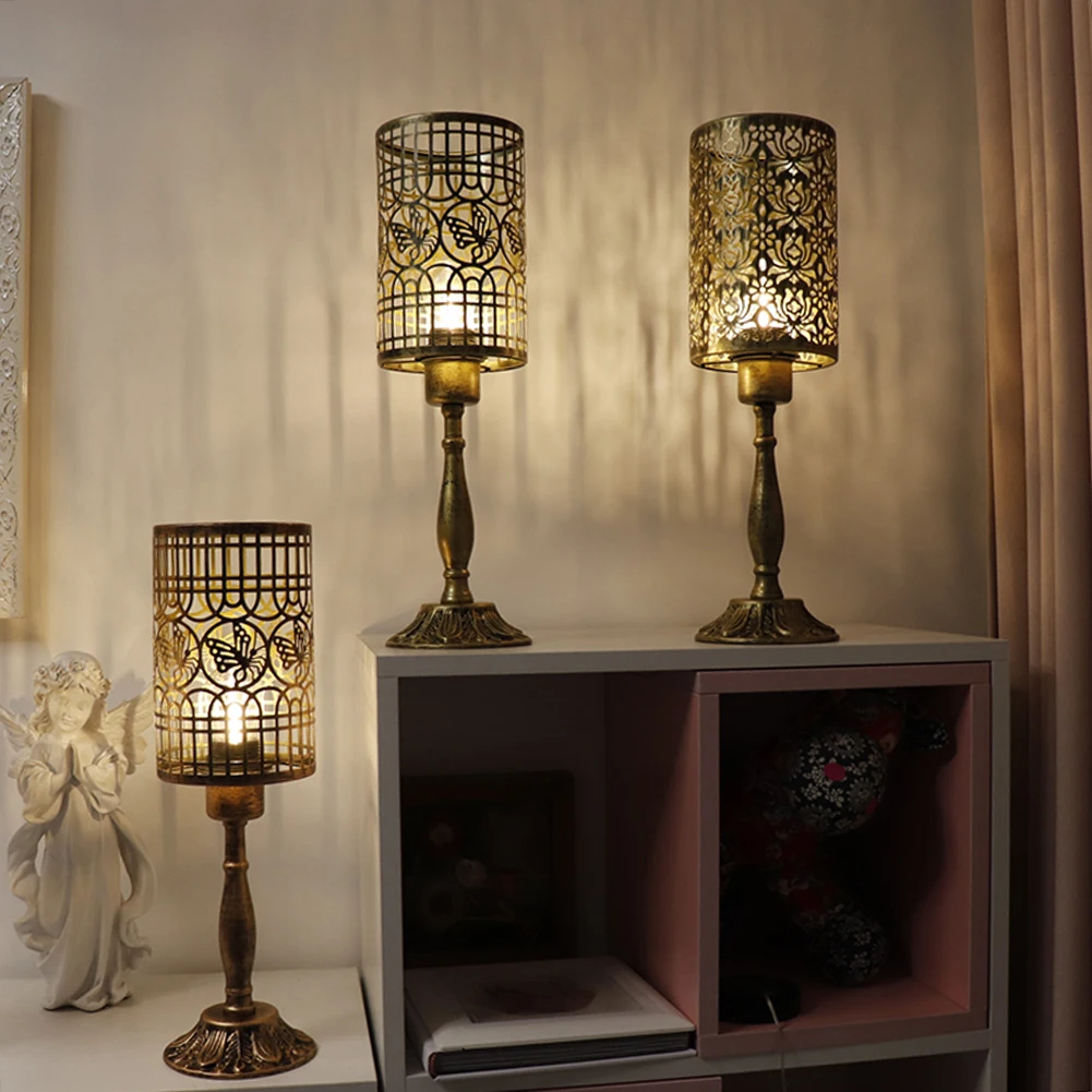 

Настольная Светодиодная лампа в стиле ретро, железный художественный ночник на батарейках, энергосберегающая атмосферная лампа, безопасна...