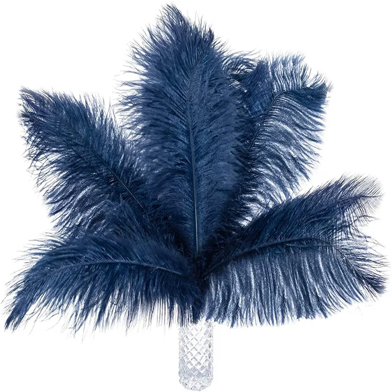 

10/200pcs Navy Blue Ostrich Feathers Diy Craft Supplies Decor For Needlework Jewelry Making Wedding Handicraft Accessories Plume