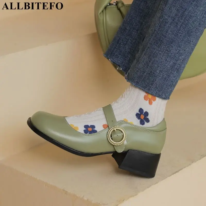 

8 Years Old Shop Round Toe Comfortable Genuine Leather Girls College Student Girls High Heels Women Heels Shoes Pumps Loafers