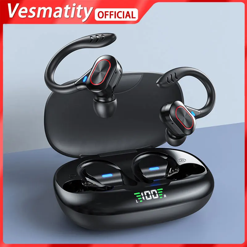 

Оригинальная Спортивная Bluetooth-гарнитура Vesmatity с микрофоном и ушным крючком, HD-музыкальные беспроводные наушники, игровые стереонаушники, со...