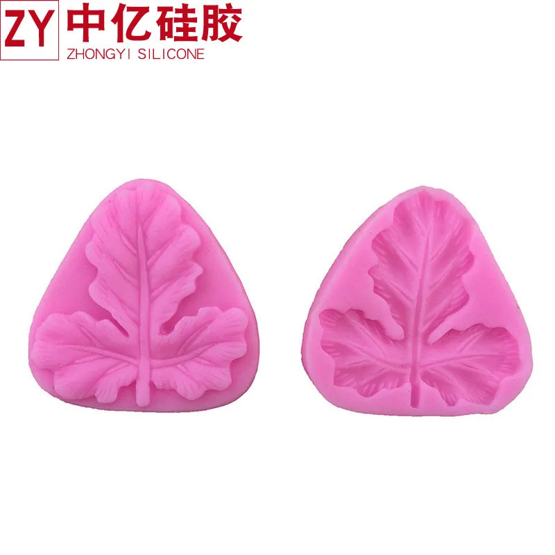 Форма для выпечки, 2 листья, из жидкого силикона, E158