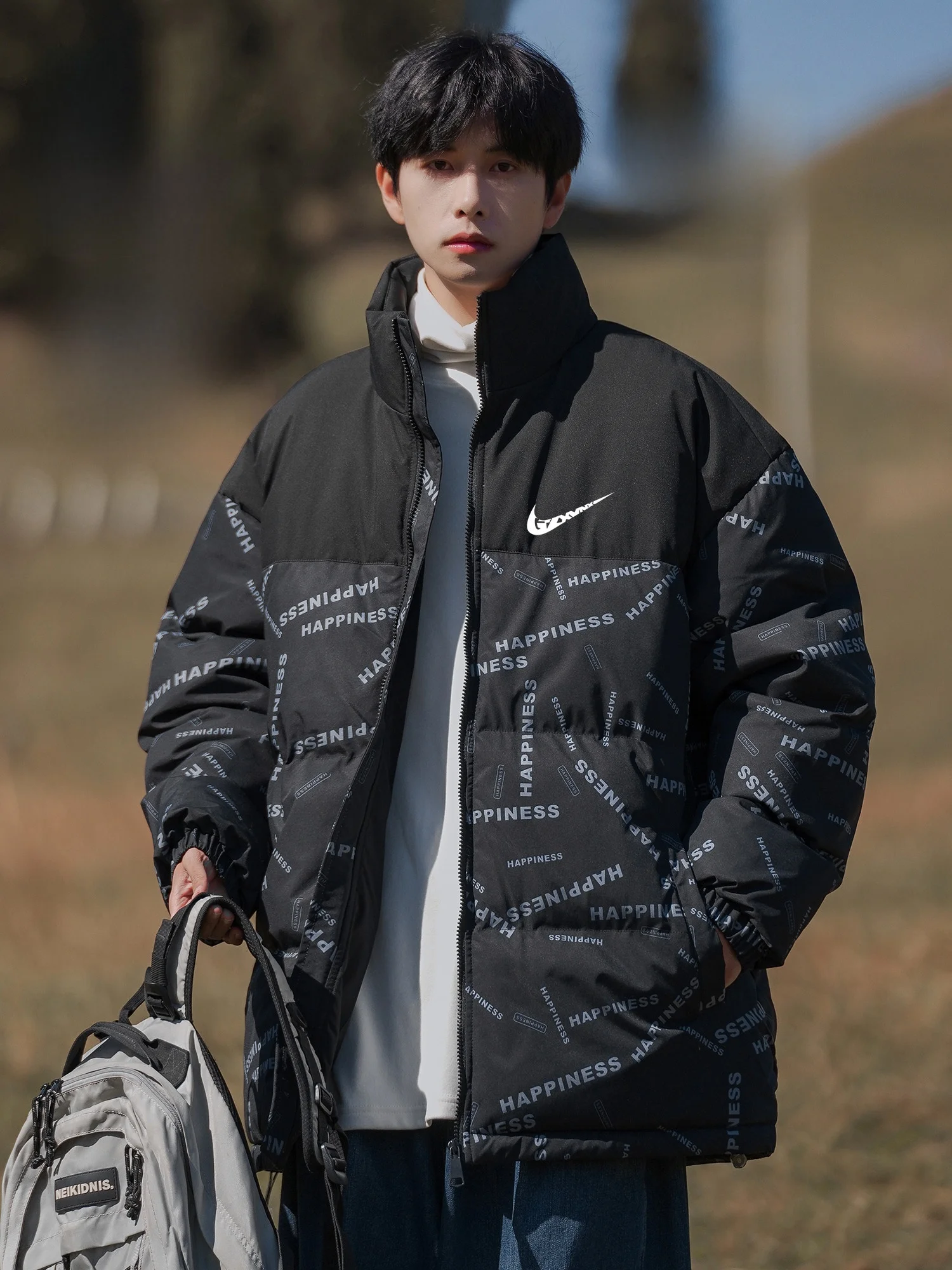 NK Brand Cotton-Padded Coat Men's Winter coat Casual Loose Down jacket Thick Warm Youth down Fashion