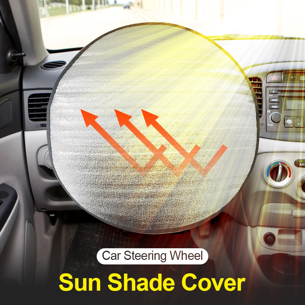 

Sun Protection Visor Automotive Aluminum Foil Thicken Accessories Sunshade Cover Foldable Car Steering Wheel Reflective