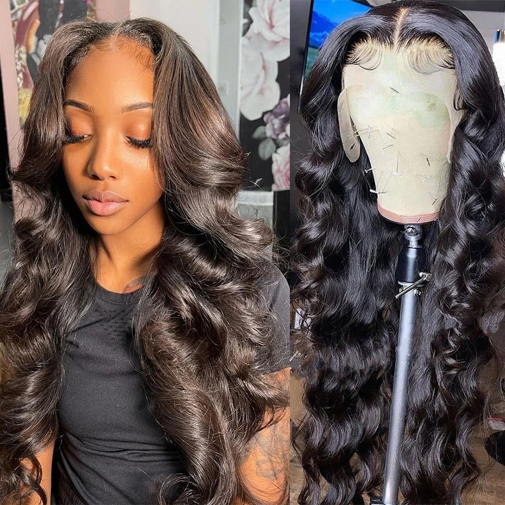 

Парик из человеческих волос на прозрачной сетке спереди, бразильские волнистые волосы 13x 4, парики на сетке спереди, предварительно выщипанн...