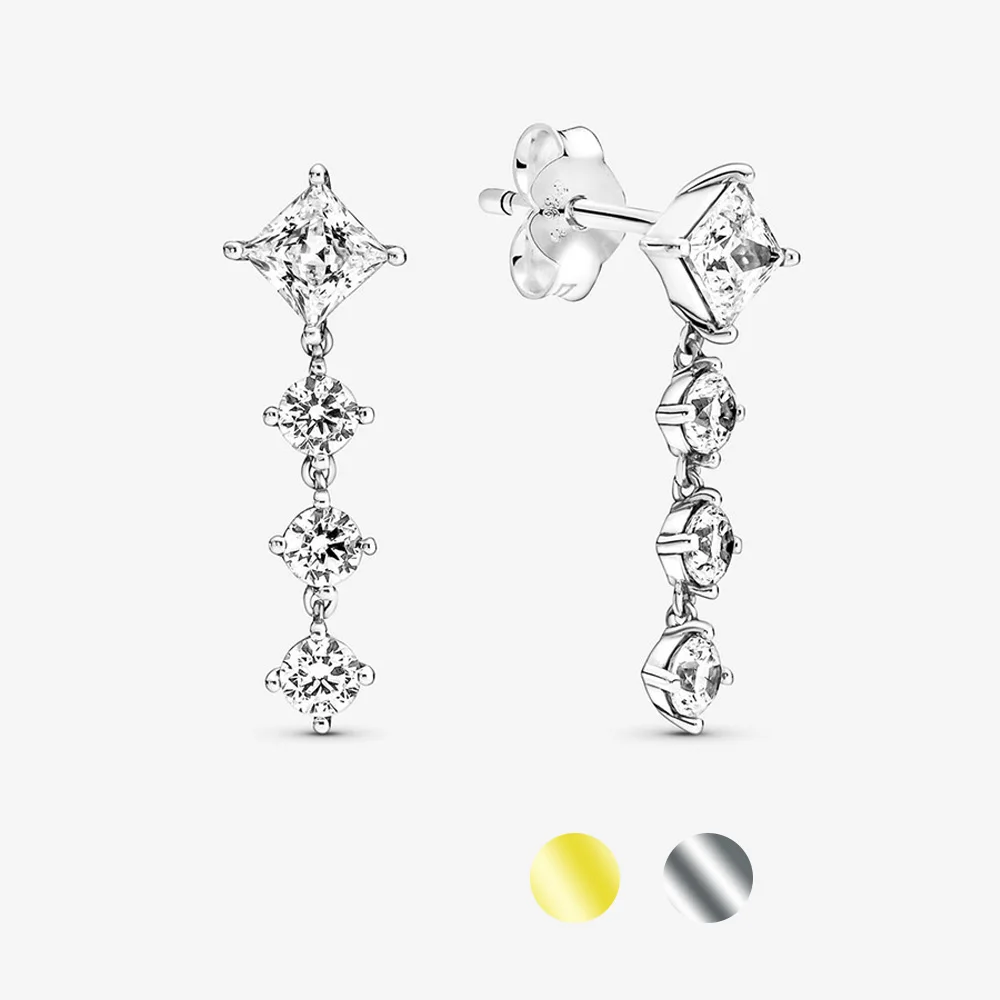 

Женские серьги-подвески из серебра 925 пробы, с круглыми и квадратными подвесками