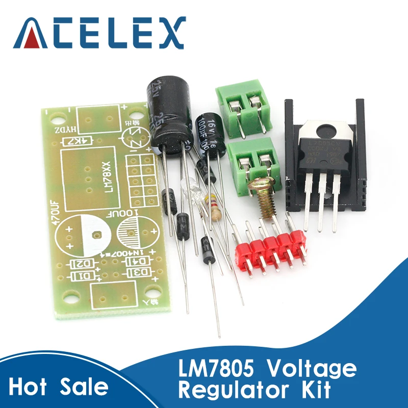 DIY KIT LM7805 L7805 DC/AC Three Terminal Voltage Regulator Power Supply Module 5V 6V 9V 12V Output Max 1.2A | Инструменты