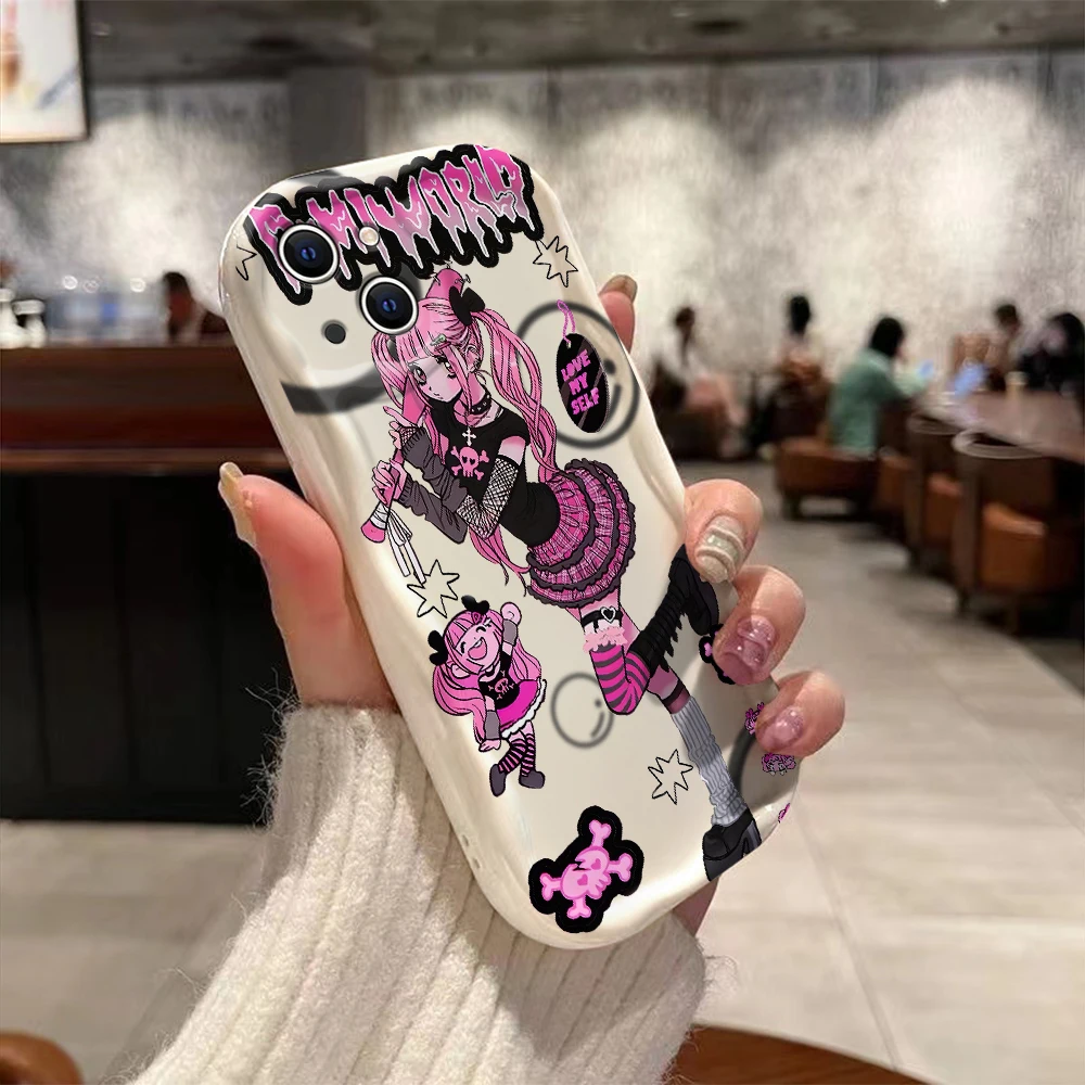 Аниме Звездная девушка Kawaii Angel 3D Wave чехол для OPPO A98 A94 A93 A92 A79 A78 A76 A58 A57 A55 A38 A33 A17 A16 A15