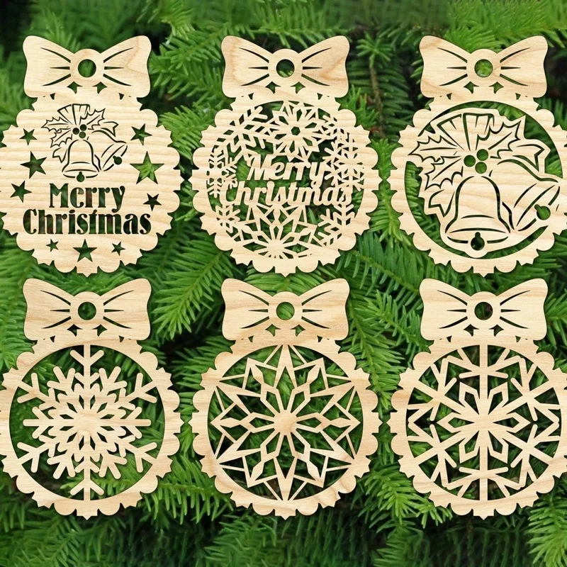 

6 Christmas Tree Toys Laser Cut 2D Vector Design CDR AI SVG DXF Format Files