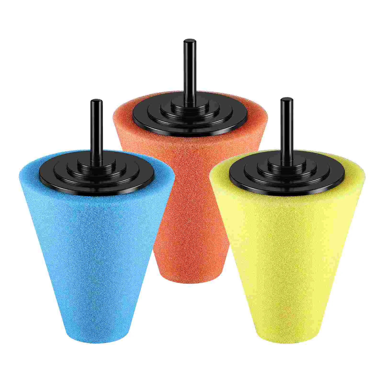 

3pcs Car Wheel Hub Polishing Sponges Automotive Polishing Cones Wheel Care Drill Wheel Polisher