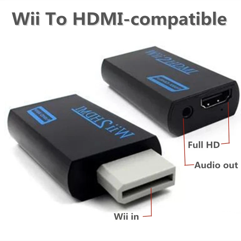 

Full HD 1080P Wii To HDMI-compatible Adapter Converter 3.5mm Audio For PC HDTV Monitor Wii2 To HDMI-compatible Converter Adapter