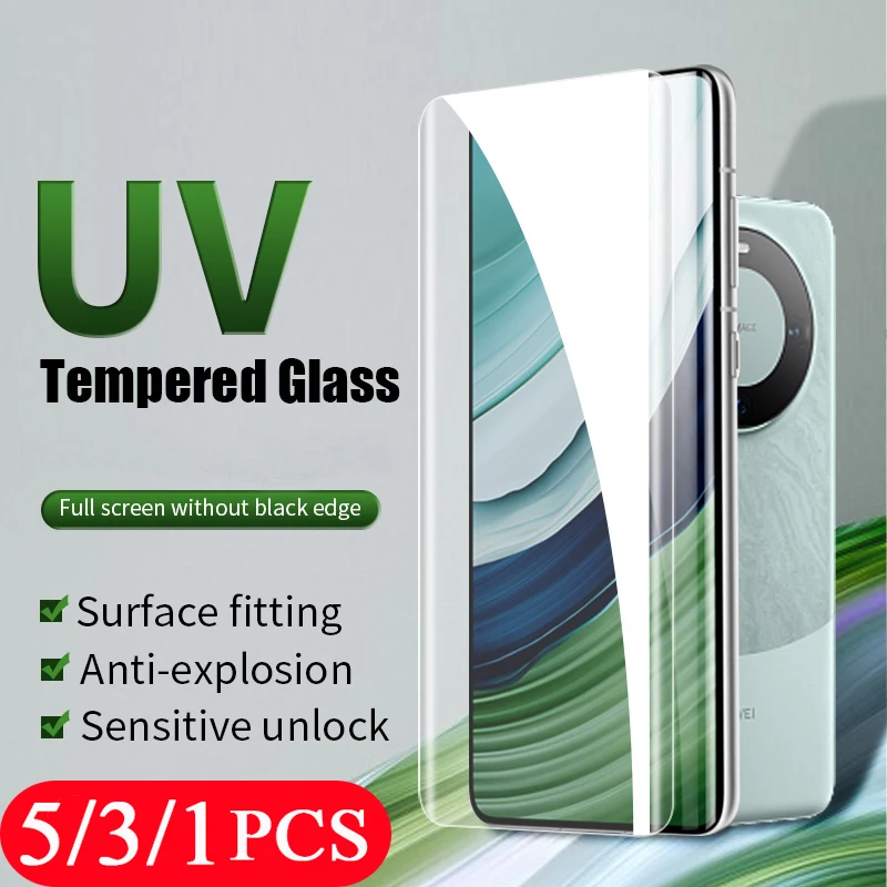 

5/3/1Pcs cover For Huawei Mate 60 RS Ultimate UV Tempered glass Mate 50 40 40E 30 30E pro plus screen protector protective film