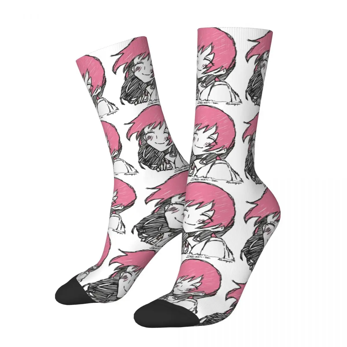 

Men's Compression Socks Black Pencil Sketch Drawing Of Shikimori Micchon Smiling Warmly Shikimori's Not Just a Cutie Crew Sock