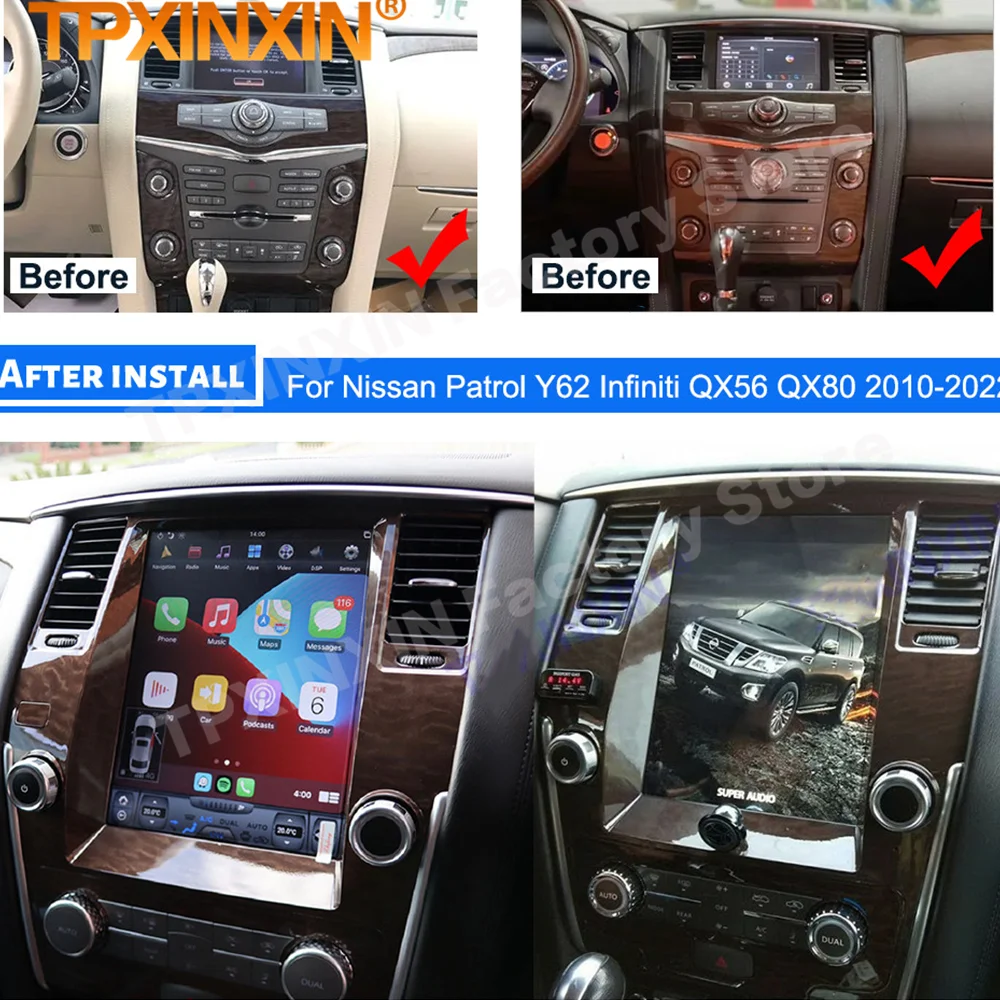 Мультимедийная стерео-система на Android 11 для Nissan патруль Y62 Infiniti QX56 QX80 2010 2011 2012 ~ 2019