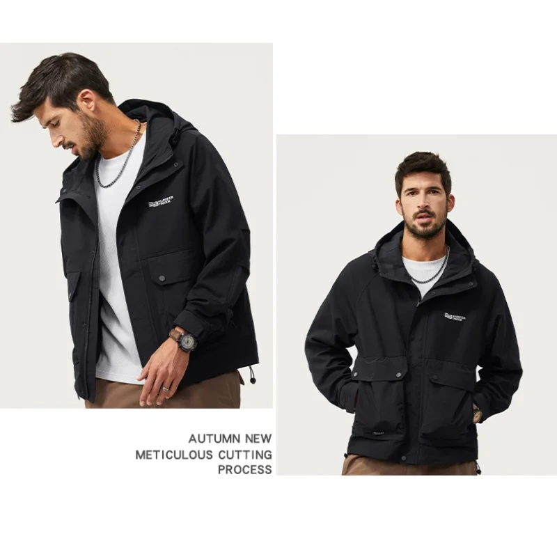 Осенне-зимняя высококлассная дырочная куртка Мужская свободная легкая с