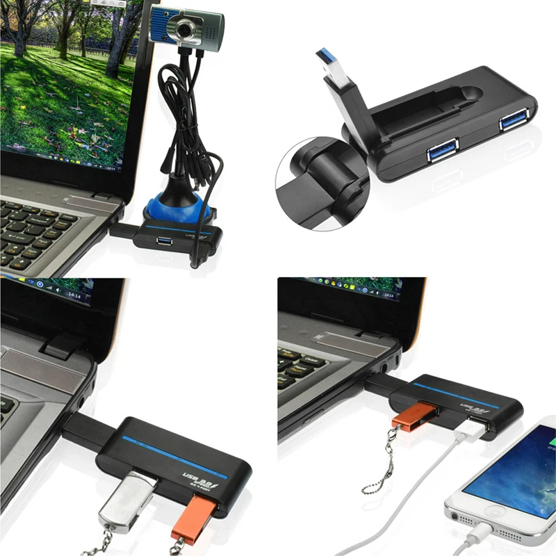 

1 шт. 4 порта USB 3,0 концентратор 5,0 Гбит/с высокоскоростной Spliter Многофункциональный вращающийся на 180 градусов Компактный внешний концентратор портативный адаптер
