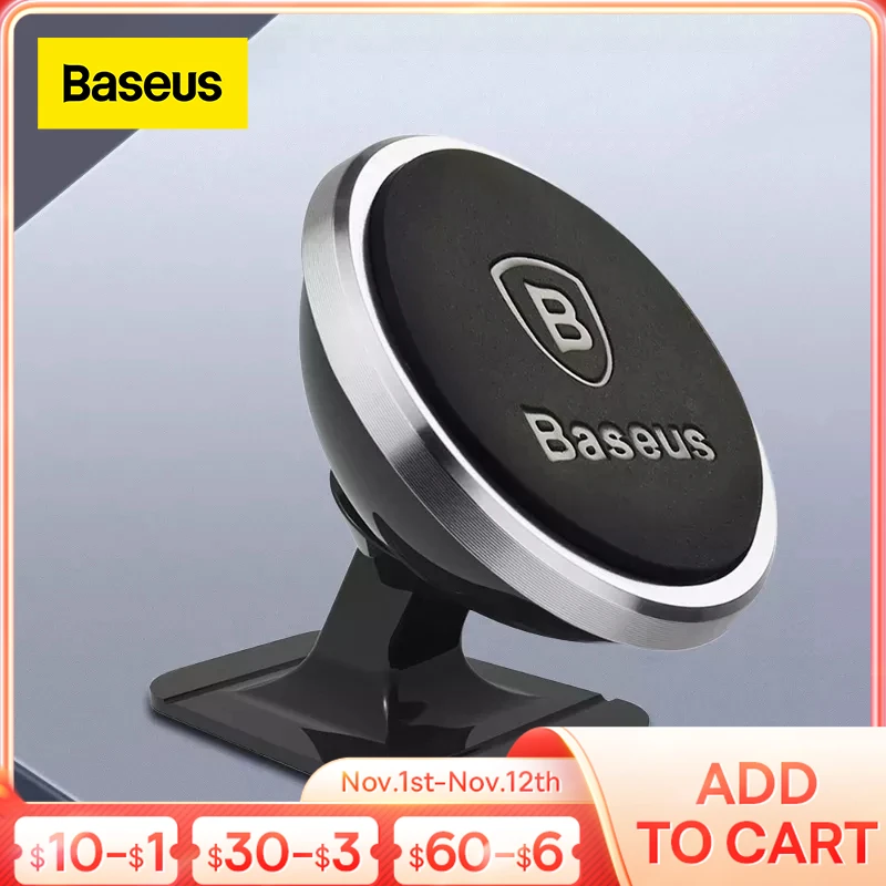 

Baseus Magnetic Phone Holder in car Universal Dashboard Magnet Mobile Phone Stand Mount 360 Degree Multi-angle Car Phone Holder