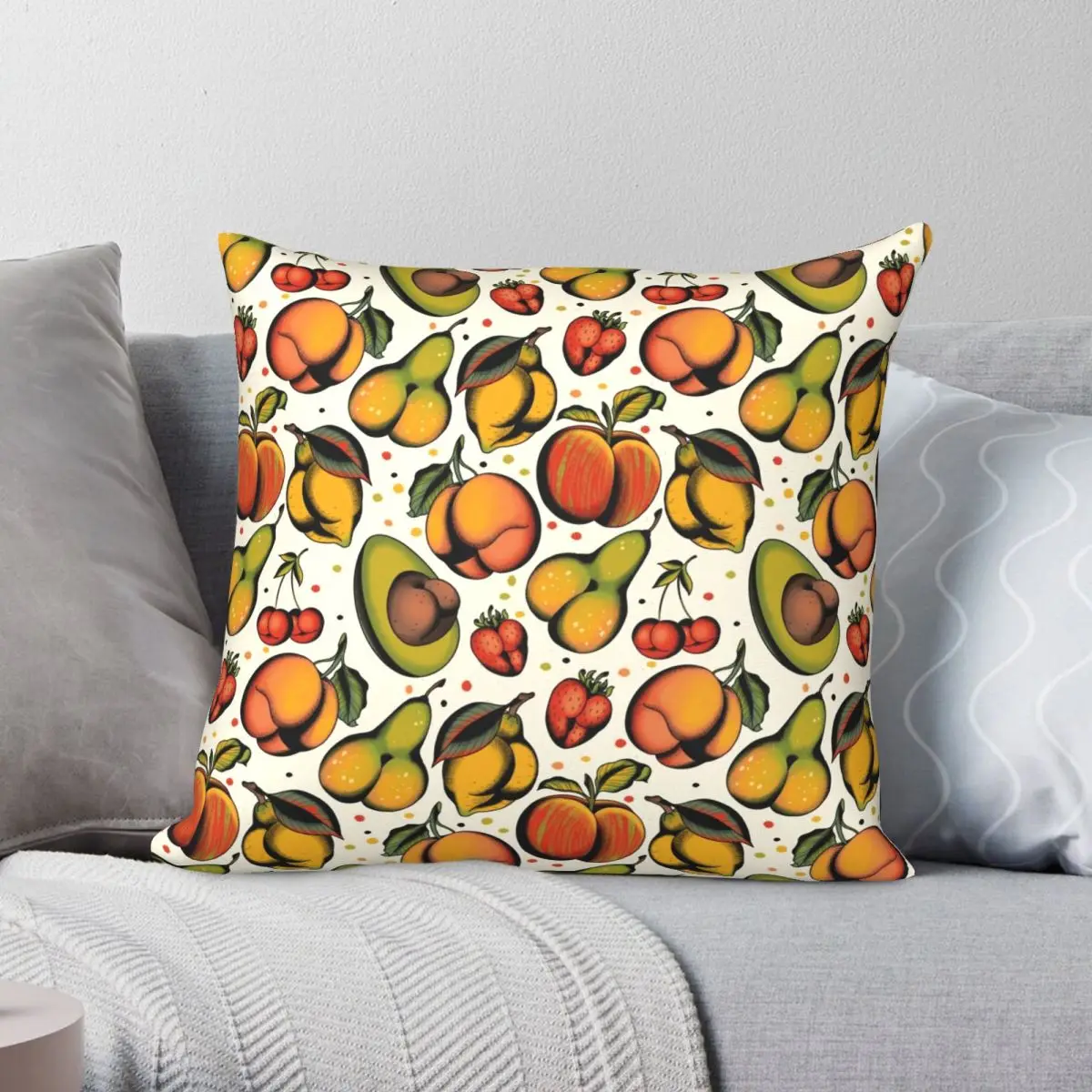

Tutti Frutti Sexy Fruits Tattoo Flash Pillowcase Polyester Linen Velvet Creative Zip Decor Throw Pillow Case Home Cushion Cover