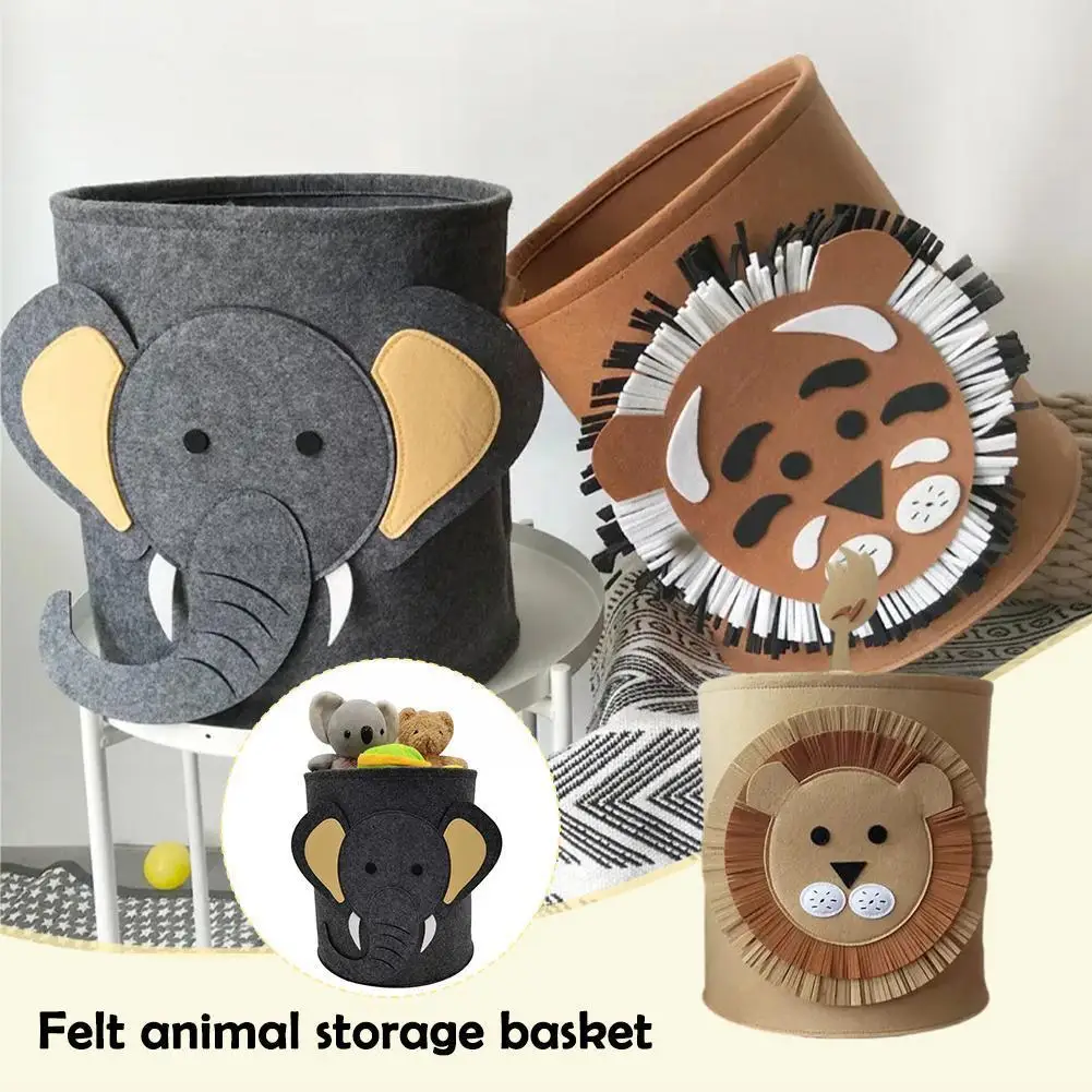 

Cotton Animal Storage Basket Kids Toys Clothes Shoes Organizer Sundries Storage Basket Folding Home Container Cabinet Box K K2h5