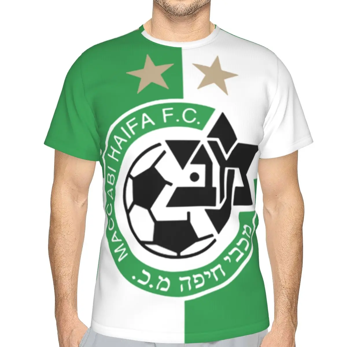 

Maccabi Haifa FC Men's Short Sleeve T-Shirt Full Printing Cool Design Shirt Novelty Tees T-Shirt for Mens Boys