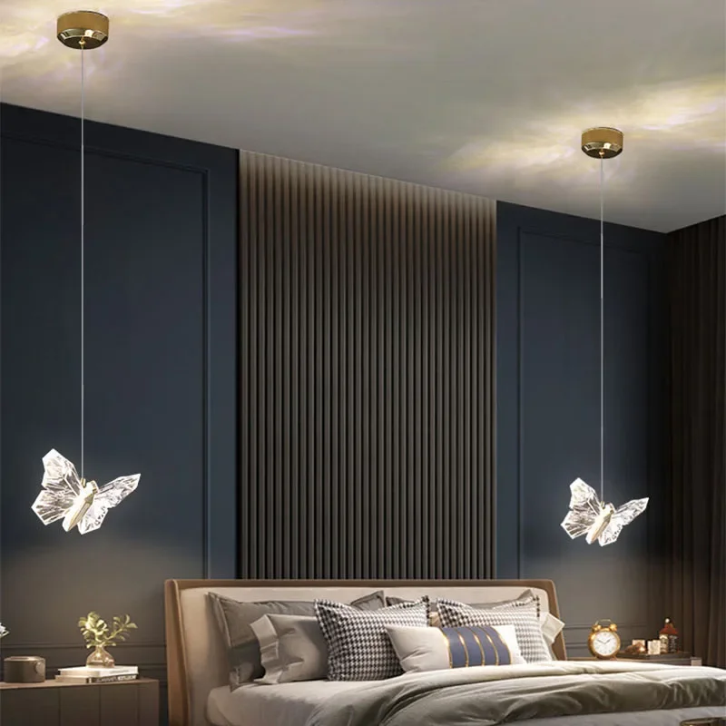 Скандинавские светодиодные подвесные светильники золотые акриловые