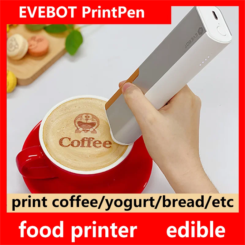 Портативный мини-принтер EVEBOT Printpen с узором для еды, для хлеба ...