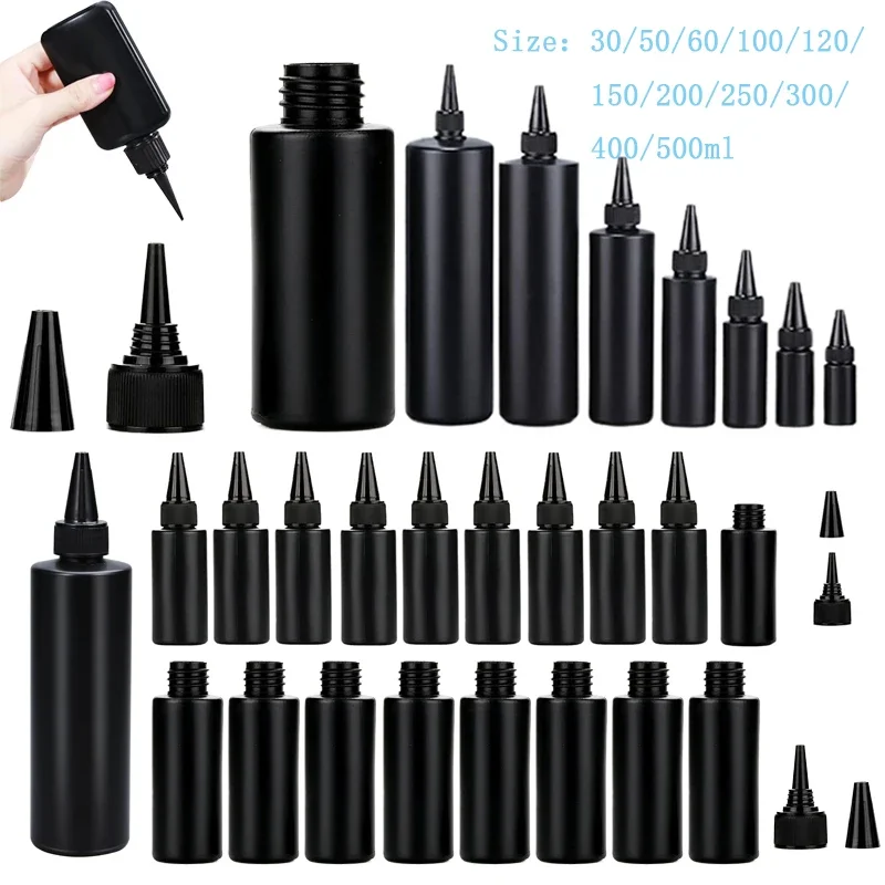 20 шт. 30-500 мл черная непрозрачная пластиковая бутылка из полиэтилена HDPE