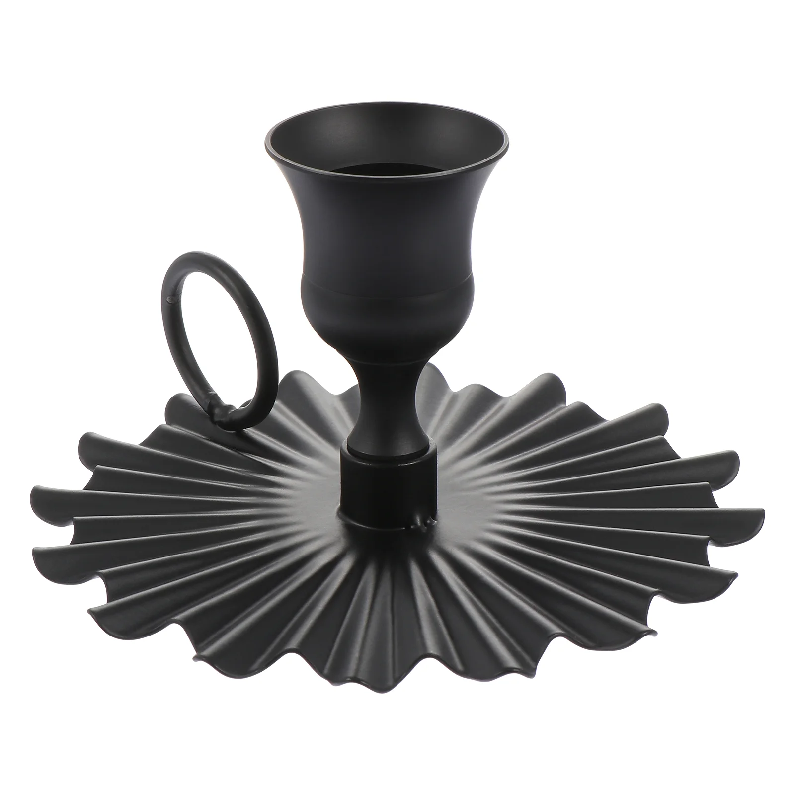 

Holder Candlestick Candleholder Fan Candlesticks Iron Stand Manteltaper Ornament Cast Metal Modeling Plate Wedding European