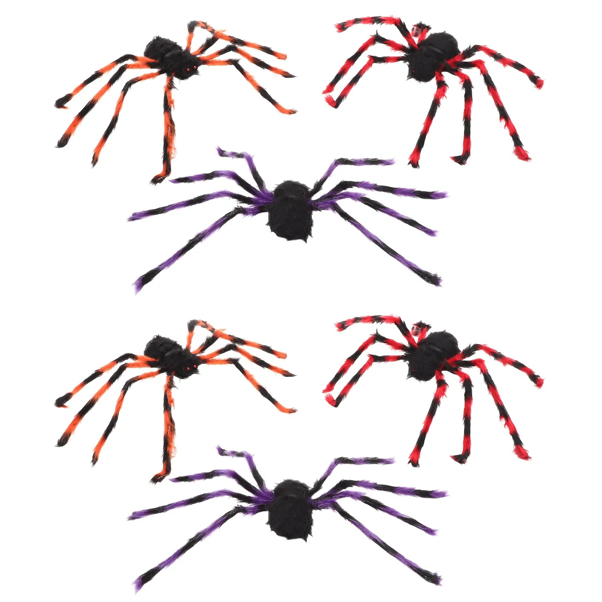 

6 Hairy Spider Realistic Scary Spider Haunted House Prop