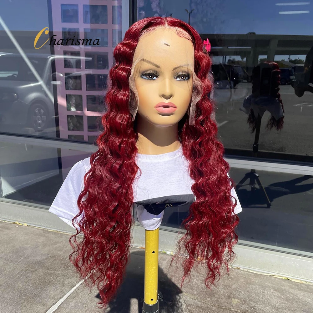 

Charisma Burgundy Wig Synthetic Lace Front Wigs for Black Women Long Water Wave Lace Frontal Wigs Natural Hairline Lace Wig