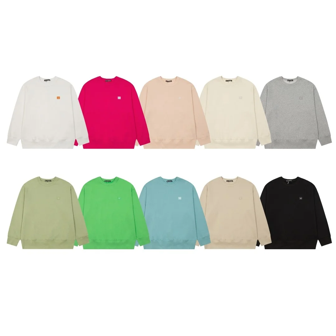 

Long 2023 Classic Sleeve T-shirt ACNE STUDIOS Smiley Face Square Round Neck Sweater Hoodie 10 Colors