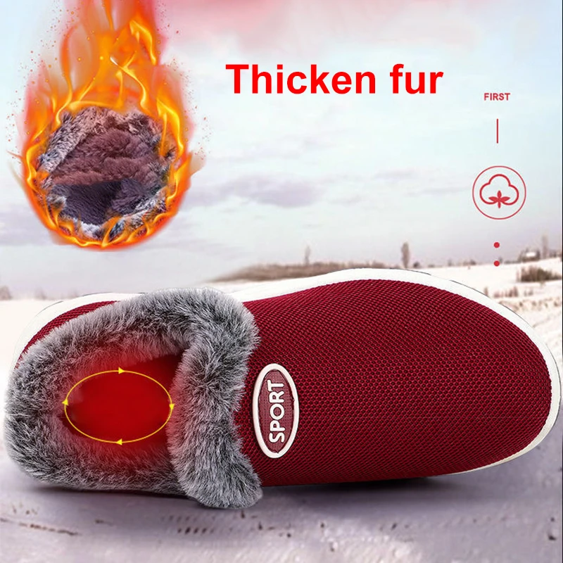 Thick Plush Warm Winter Shoes for Women Soft Sole Non-slip Casual Shoes Woman Comfortable Faux Fur Snow Boots Ladies Work Shoes