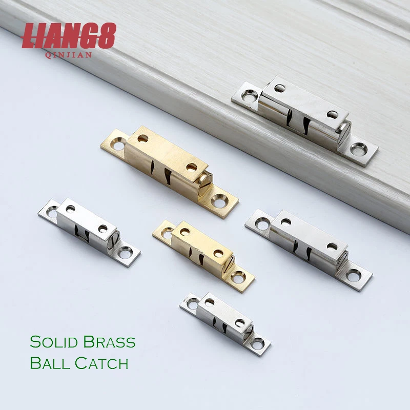 

35/40/50/60/70mm Brass Door Stop Lock Buckle Door Touch Latch Cabinets Closet Inner Locks Polishing Switch Ball Locker Stopper