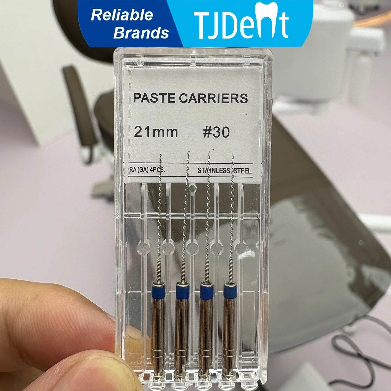 Фото TJDent 4 шт./кор., стоматологические роторные держатели пасты, спиральный наполнитель, Lentulo, различная паста для наполнения двигателя, стоматологический инструмент 21/25 мм 25 # -40 # №1