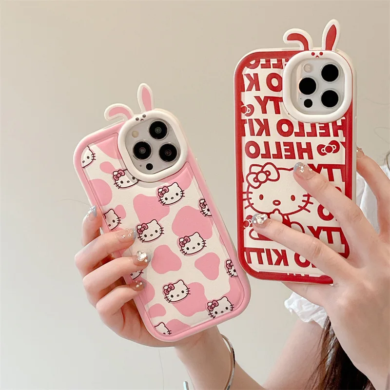 

Милый мультяшный Sanrio Hellokittyed защитный чехол для мобильного телефона милый красивый чехол с защитой от падения подходит для Iphone14 полноразмер...