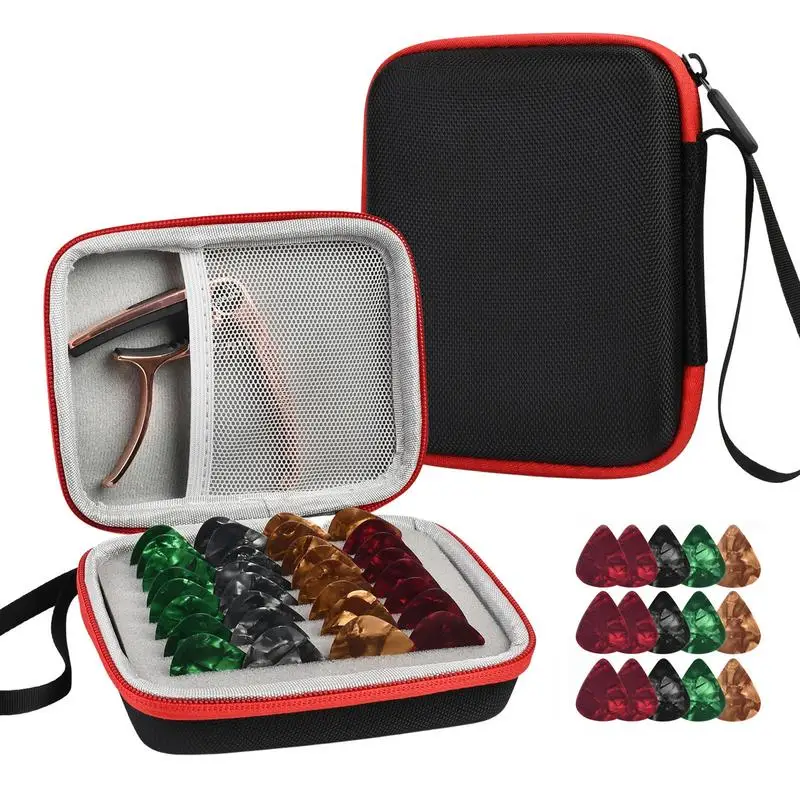 

Guitar Pick Storage Case Bag Little Picks Holder Guitar Picks Holder With 15pcs Compatible With All Size Picks
