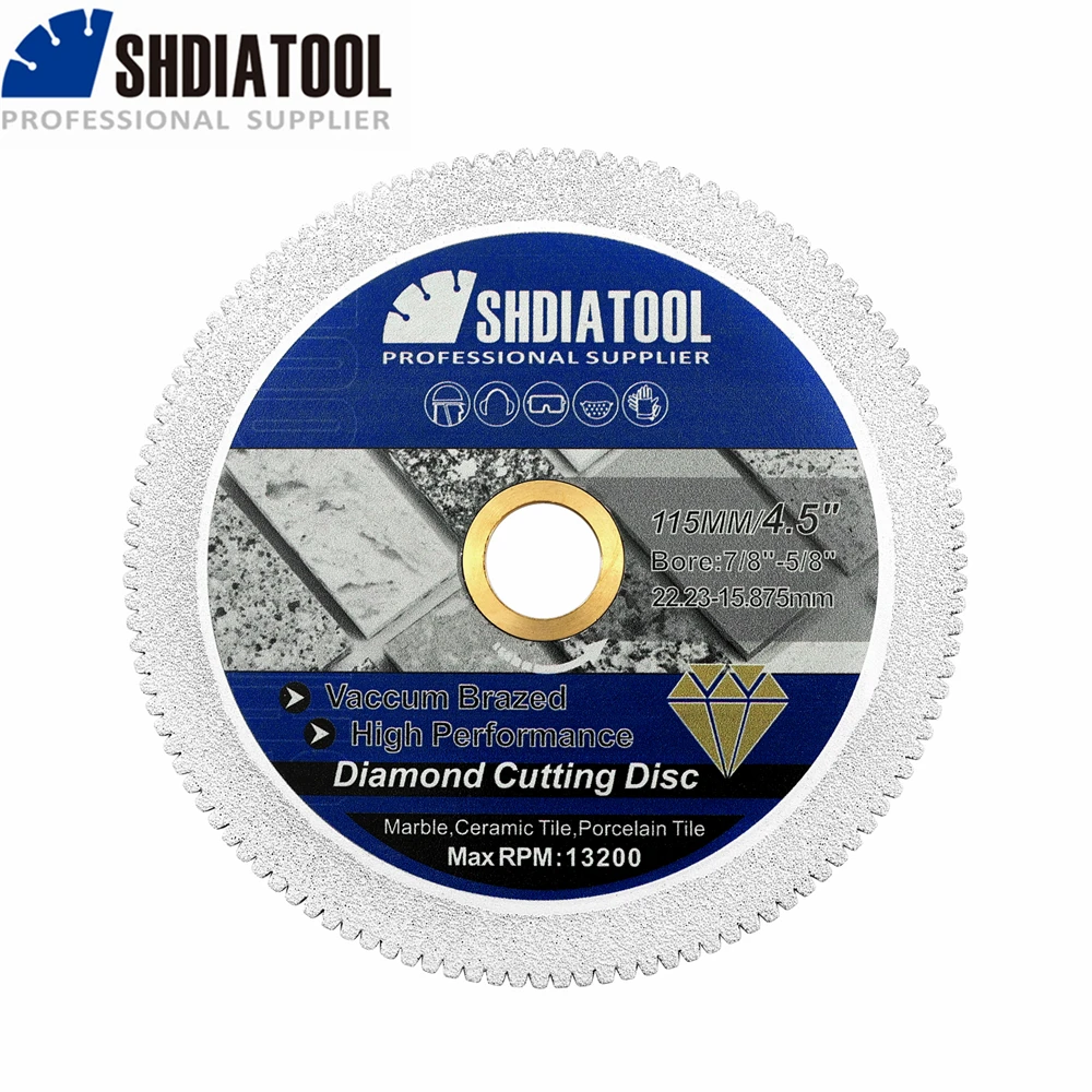 Алмазный режущий диск SHDIATOOL, 1/2/3/5 шт., 4,5 дюйма, лезвие из искусственного камня для сухого мрамора и фарфора, 22,23 мм, керамическая плитка