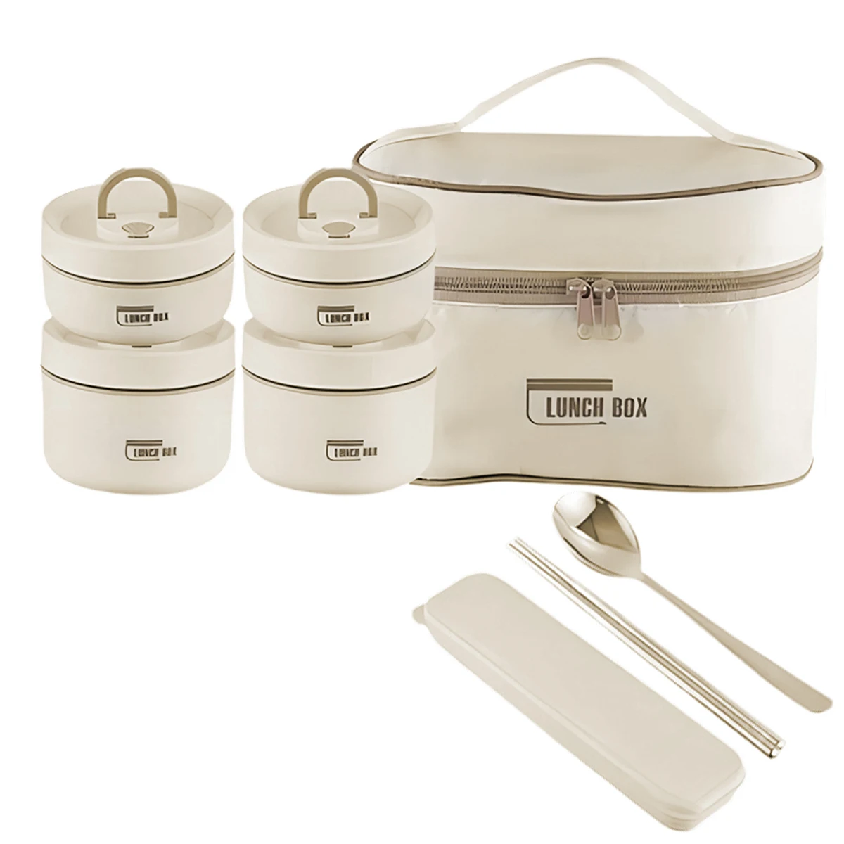 4 шт. термоконтейнер для еды с ложкой и вилкой 2023