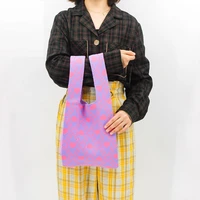 small crochet tote heart lingge women handbags designer knitting waist bag 2022 shoulder crossbody bags for women shopper purses